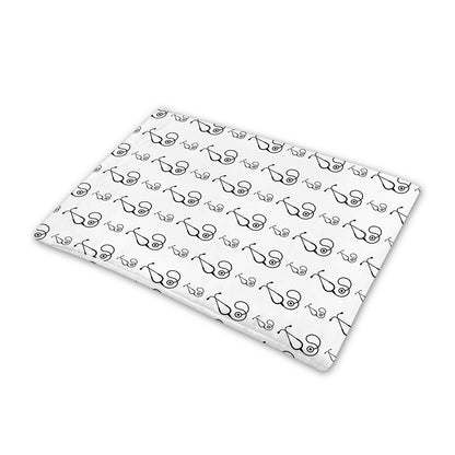 White And Black Stethoscope Print Pet Cooling Mat Cover