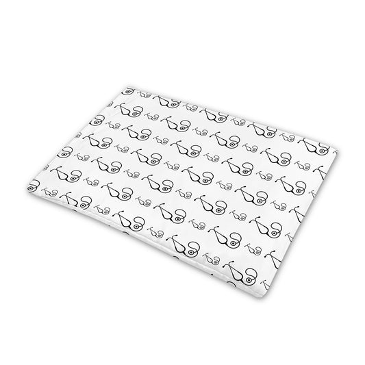 White And Black Stethoscope Print Pet Cooling Mat Cover