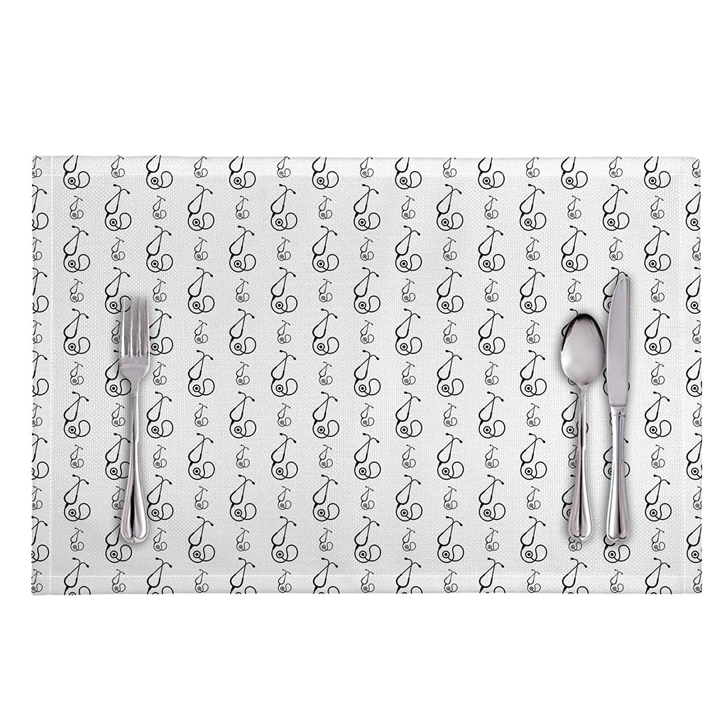 White And Black Stethoscope Print Placemat