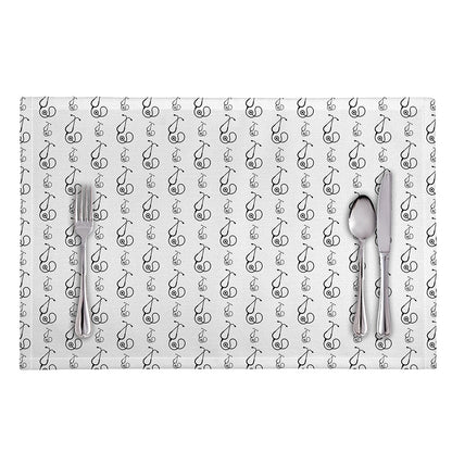 White And Black Stethoscope Print Placemat