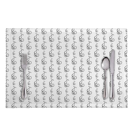 White And Black Stethoscope Print Placemat