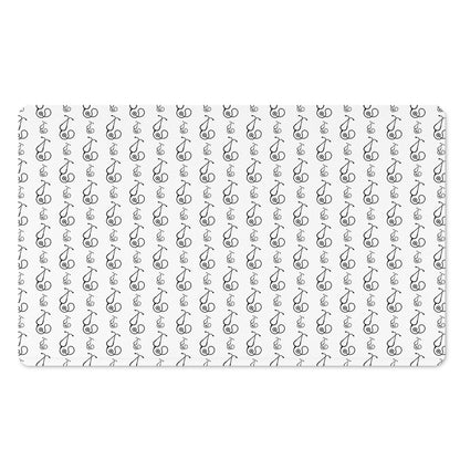 White And Black Stethoscope Print Polyester Doormat
