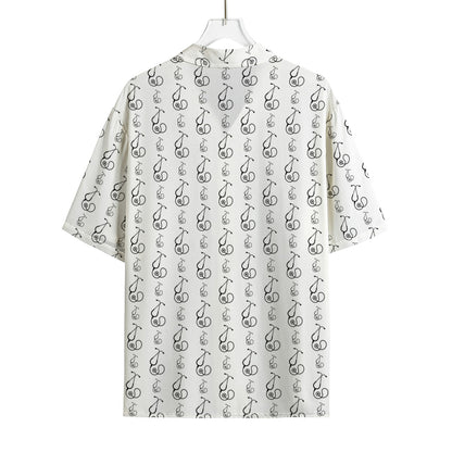 White And Black Stethoscope Print Rayon Hawaiian Shirt