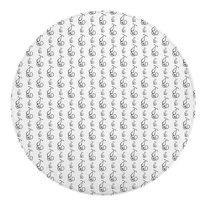 White And Black Stethoscope Print Round Blanket