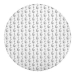 White And Black Stethoscope Print Round Blanket