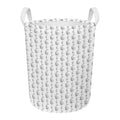 White And Black Stethoscope Print Round Laundry Basket