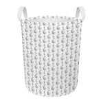White And Black Stethoscope Print Round Laundry Basket