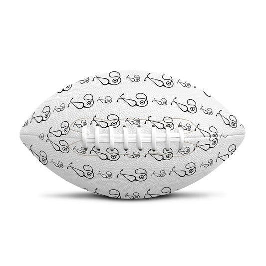 White And Black Stethoscope Print Rugby Ball