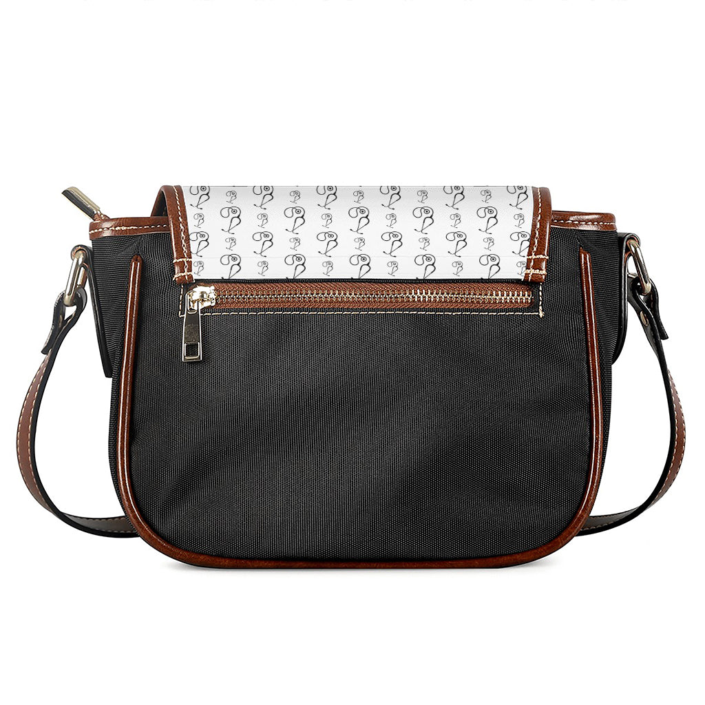 White And Black Stethoscope Print Saddle Bag