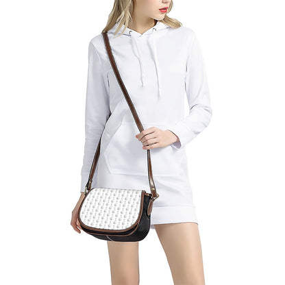 White And Black Stethoscope Print Saddle Bag