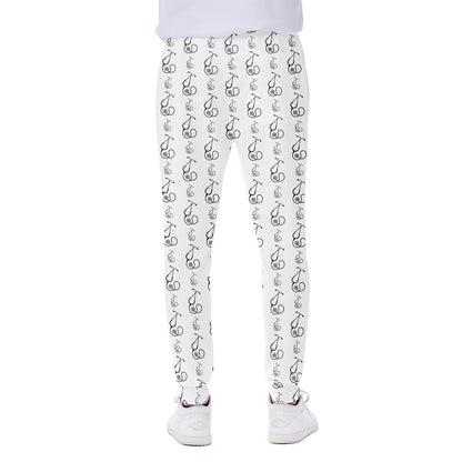 White And Black Stethoscope Print Scuba Joggers