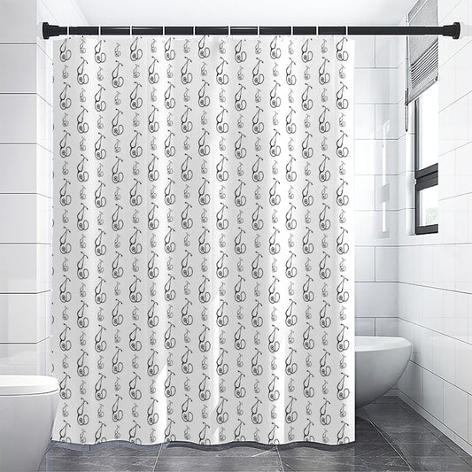 White And Black Stethoscope Print Shower Curtain