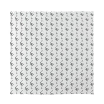 White And Black Stethoscope Print Silk Bandana