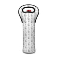 White And Black Stethoscope Print Single Neoprene Wine Tote