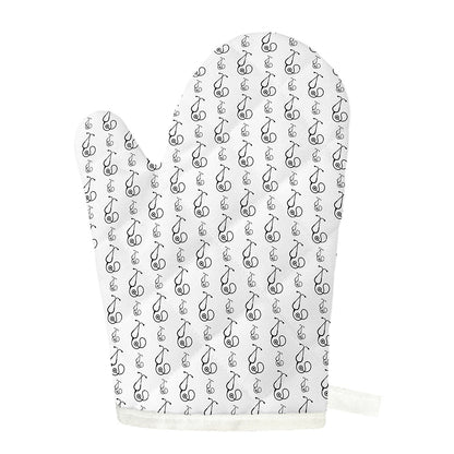 White And Black Stethoscope Print Single Oven Mitt