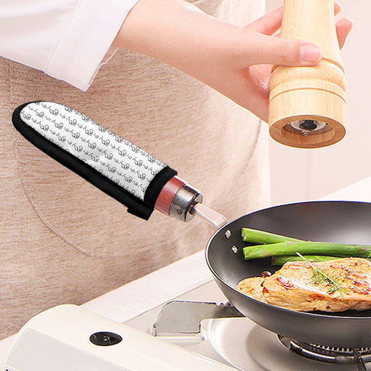 White And Black Stethoscope Print Skillet Handle Cover