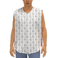 White And Black Stethoscope Print Sleeveless Baseball Jersey