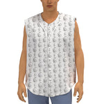White And Black Stethoscope Print Sleeveless Baseball Jersey