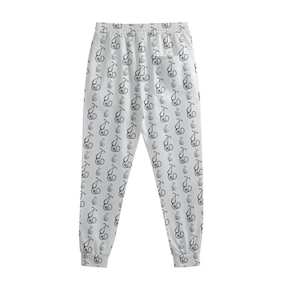 White And Black Stethoscope Print Sweatpants