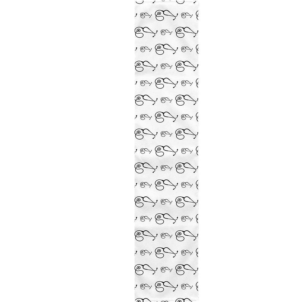 White And Black Stethoscope Print Table Runner