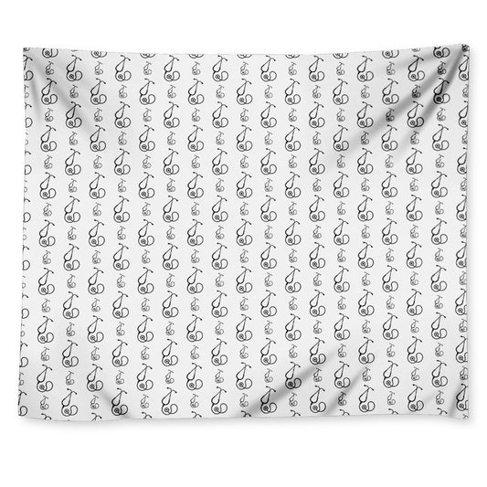 White And Black Stethoscope Print Tapestry
