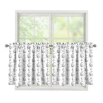 White And Black Stethoscope Print Tier Curtains