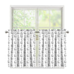 White And Black Stethoscope Print Tier Curtains