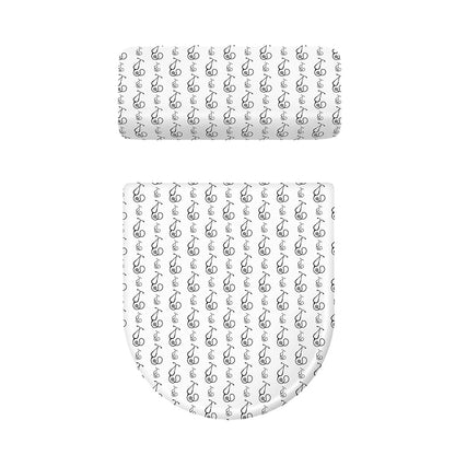 White And Black Stethoscope Print Toilet Lid And Tank Cover Set