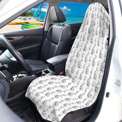 White And Black Stethoscope Print Waterproof Car Seat Cover