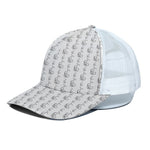 White And Black Stethoscope Print White Mesh Trucker Cap