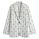White And Black Stethoscope Print Women's Blazer