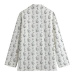 White And Black Stethoscope Print Women's Cotton Blazer
