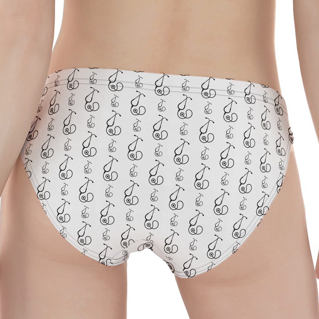 White And Black Stethoscope Print Women's Panties