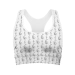 White And Black Stethoscope Print Women's Sports Bra