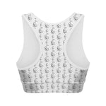 White And Black Stethoscope Print Women's Sports Bra