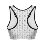 White And Black Stethoscope Print Women's Sports Bra