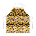 White And Black Stripe Sunflower Print Adjustable Apron