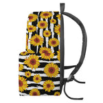 White And Black Stripe Sunflower Print Backpack