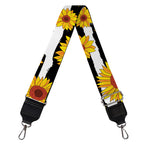 White And Black Stripe Sunflower Print Bag Strap