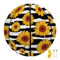 White And Black Stripe Sunflower Print Basketball