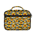 White And Black Stripe Sunflower Print Briefcase Bible Bag