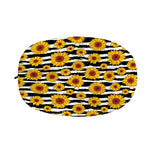 White And Black Stripe Sunflower Print Car Side Mirror Covers