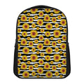 White And Black Stripe Sunflower Print Casual Backpack