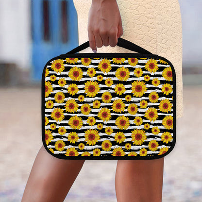 White And Black Stripe Sunflower Print Classic Bible Case