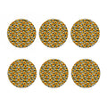 White And Black Stripe Sunflower Print Coaster Set