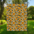 White And Black Stripe Sunflower Print Garden Flag