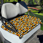 White And Black Stripe Sunflower Print Golf Cart Seat Cover