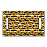 White And Black Stripe Sunflower Print Golf Cart Seat Cover