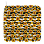 White And Black Stripe Sunflower Print Hand Towel