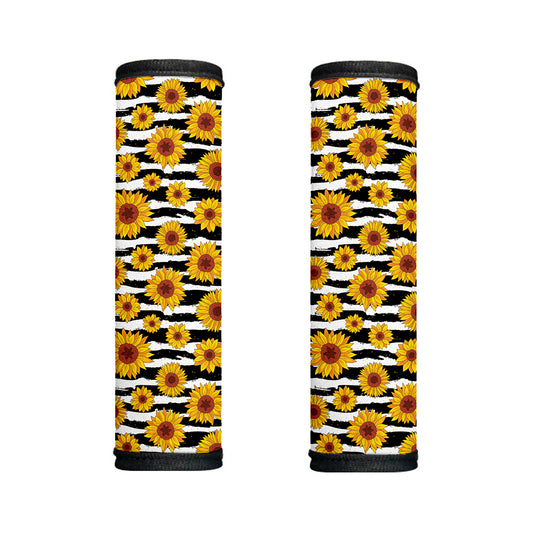 White And Black Stripe Sunflower Print Handle Covers